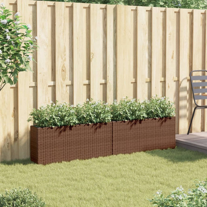 Jardiniere grădină 2 ghivece 2 buc. maro, 90x20x40 cm poliratan - WALTI WALTI