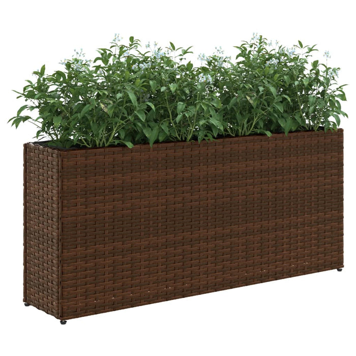 Jardiniere grădină 2 ghivece 2 buc. maro, 90x20x40 cm poliratan - WALTI WALTI