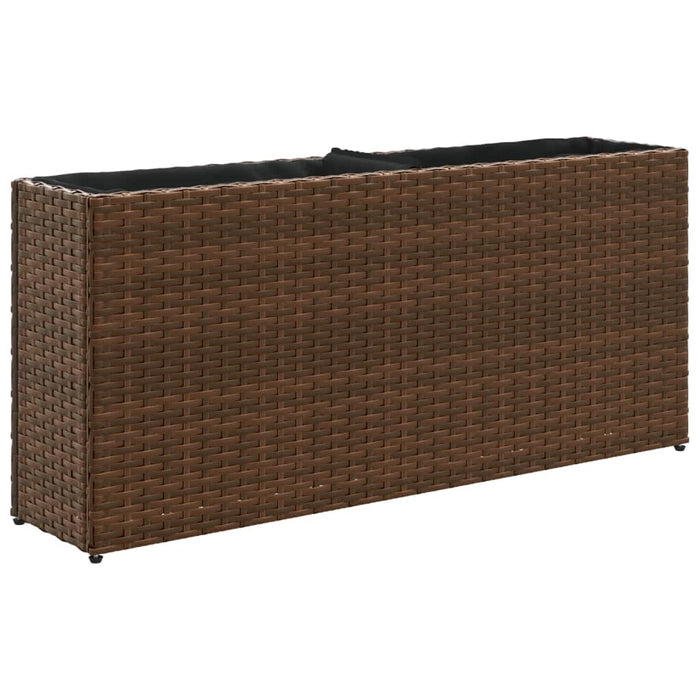 Jardiniere grădină 2 ghivece 2 buc. maro, 90x20x40 cm poliratan - WALTI WALTI