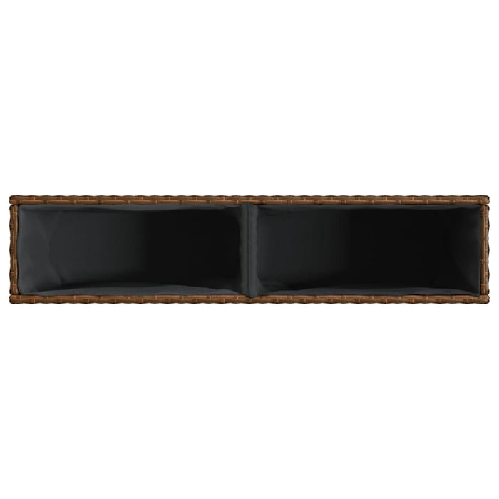 Jardiniere grădină 2 ghivece 2 buc. maro, 90x20x40 cm poliratan - WALTI WALTI