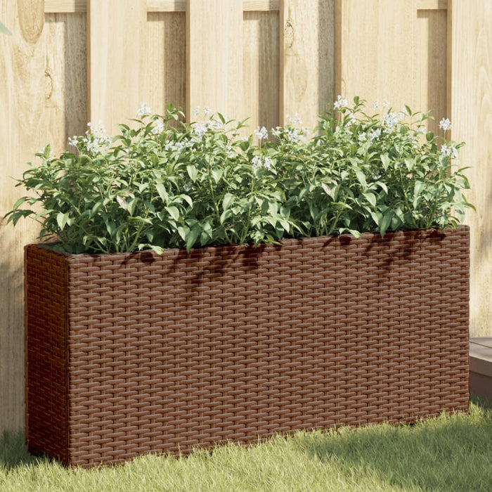 Jardiniere grădină 2 ghivece 2 buc. maro, 90x20x40 cm poliratan - WALTI WALTI