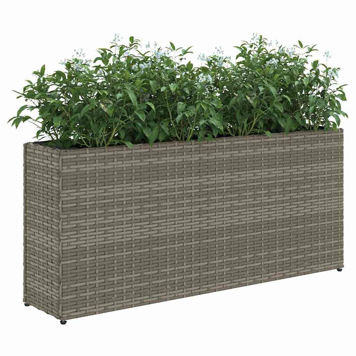 Jardiniere grădină cu 2 ghivece 2 buc. gri 90x20x40cm poliratan - WALTI WALTI