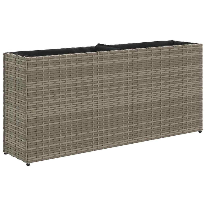 Jardiniere grădină cu 2 ghivece 2 buc. gri 90x20x40cm poliratan - WALTI WALTI
