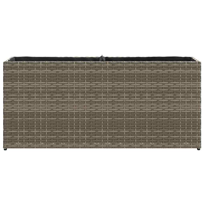 Jardiniere grădină cu 2 ghivece 2 buc. gri 90x20x40cm poliratan - WALTI WALTI