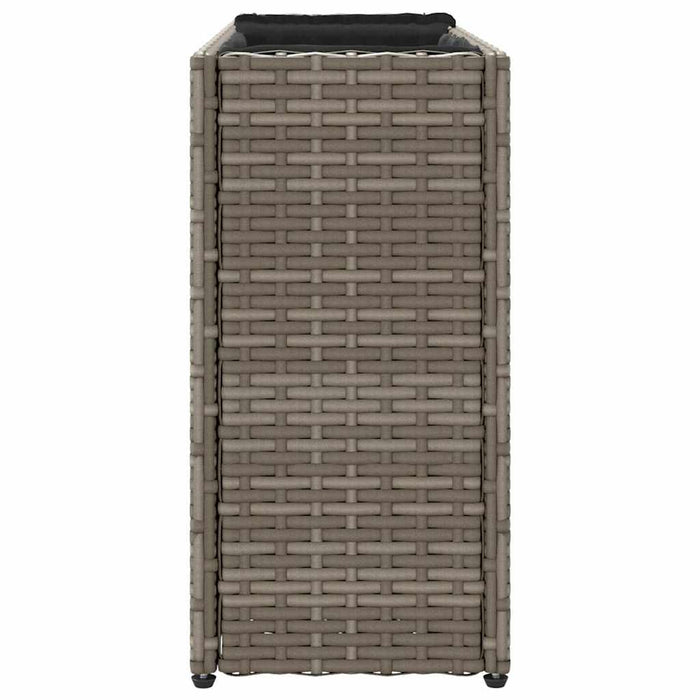 Jardiniere grădină cu 2 ghivece 2 buc. gri 90x20x40cm poliratan - WALTI WALTI