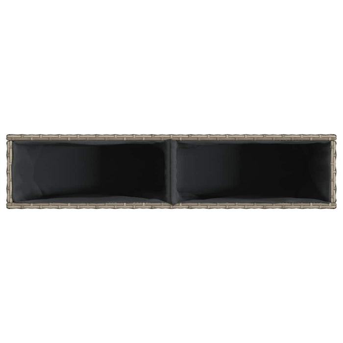 Jardiniere grădină cu 2 ghivece 2 buc. gri 90x20x40cm poliratan - WALTI WALTI