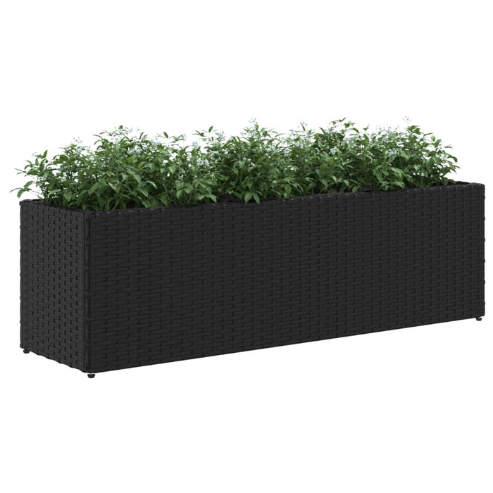 Jardiniere grădină 3 ghivece 2 buc. negru 105x30x32cm poliratan - WALTI WALTI