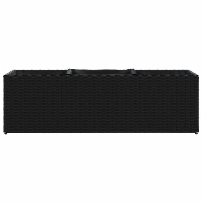 Jardiniere grădină 3 ghivece 2 buc. negru 105x30x32cm poliratan - WALTI WALTI