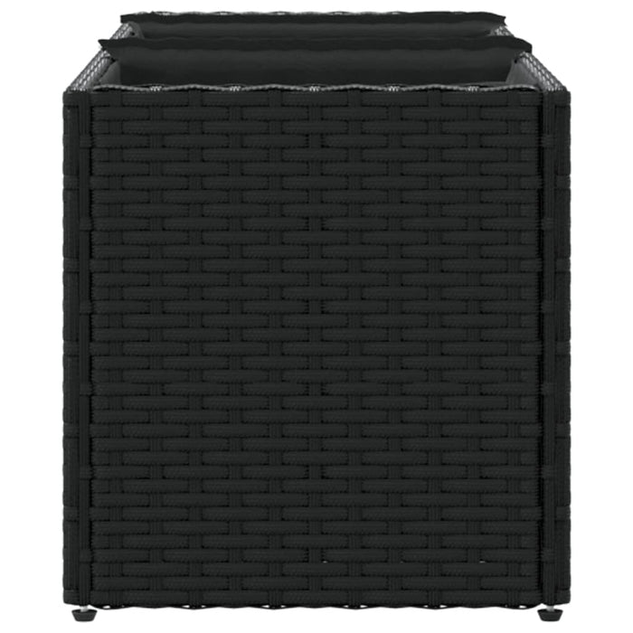 Jardiniere grădină 3 ghivece 2 buc. negru 105x30x32cm poliratan - WALTI WALTI