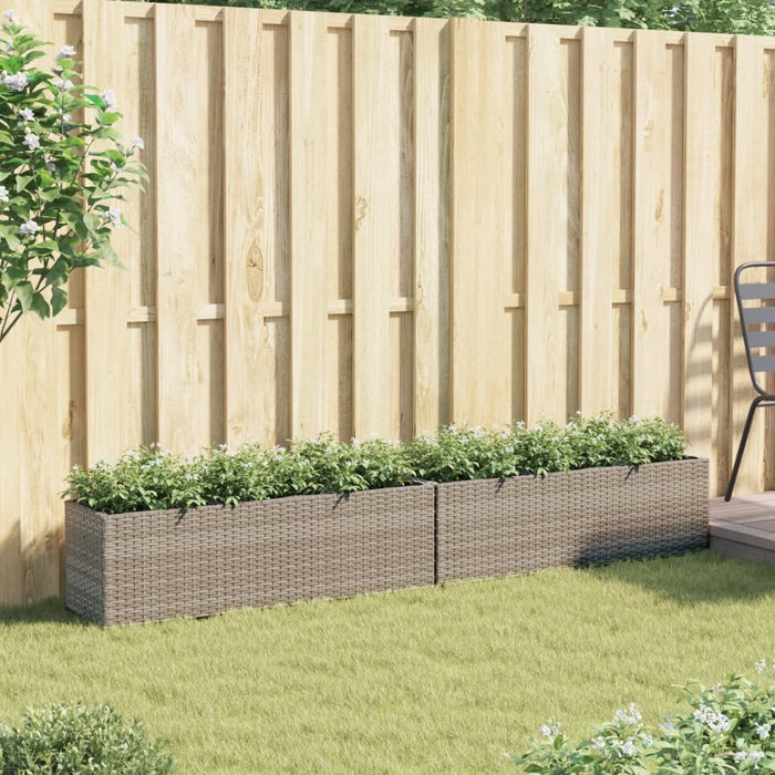 Jardiniere grădină 3 ghivece 2 buc. gri 105x30x32cm poliratan - WALTI WALTI