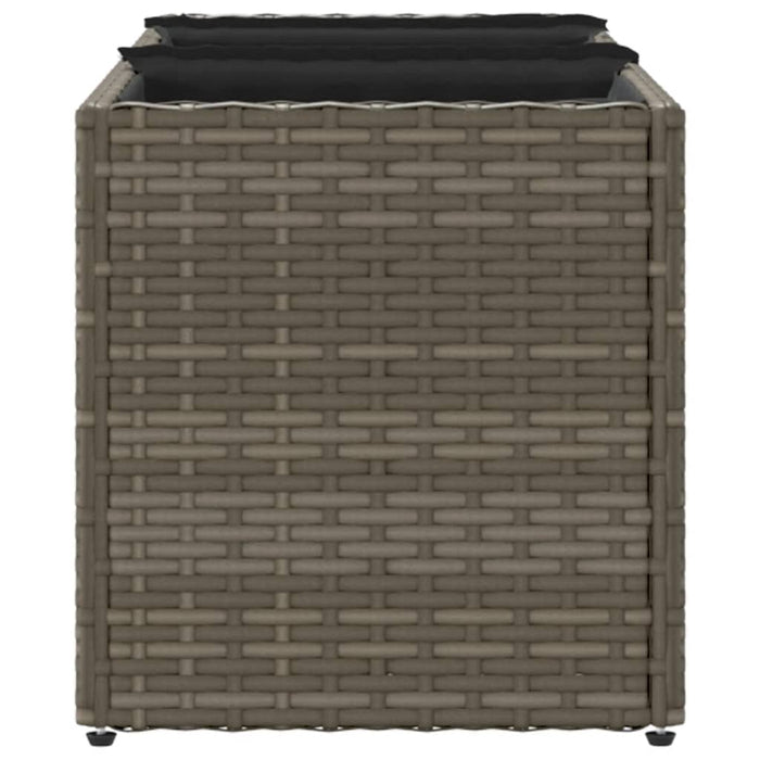 Jardiniere grădină 3 ghivece 2 buc. gri 105x30x32cm poliratan - WALTI WALTI