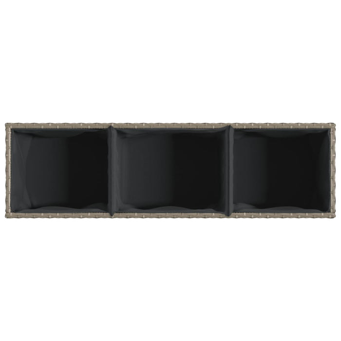 Jardiniere grădină 3 ghivece 2 buc. gri 105x30x32cm poliratan - WALTI WALTI