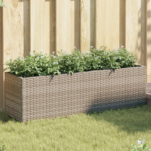 Jardiniere grădină 3 ghivece 2 buc. gri 105x30x32cm poliratan - WALTI WALTI