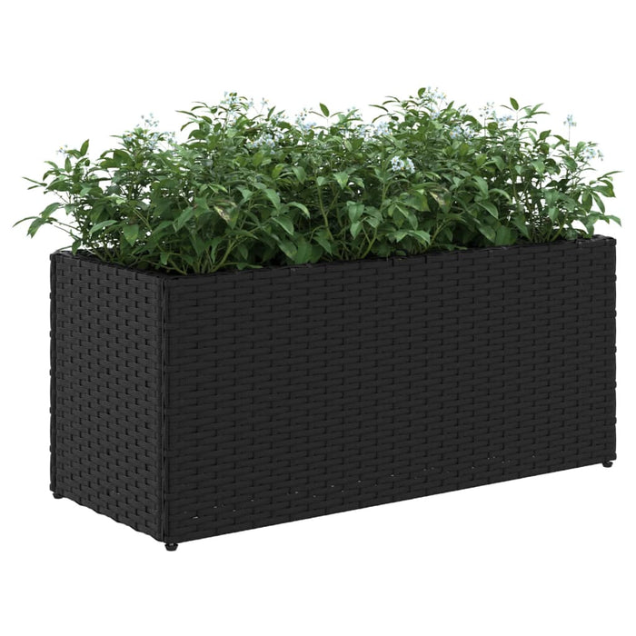 Jardiniere grădină 2 ghivece 2 buc. negru 72x30x32 cm poliratan - WALTI WALTI