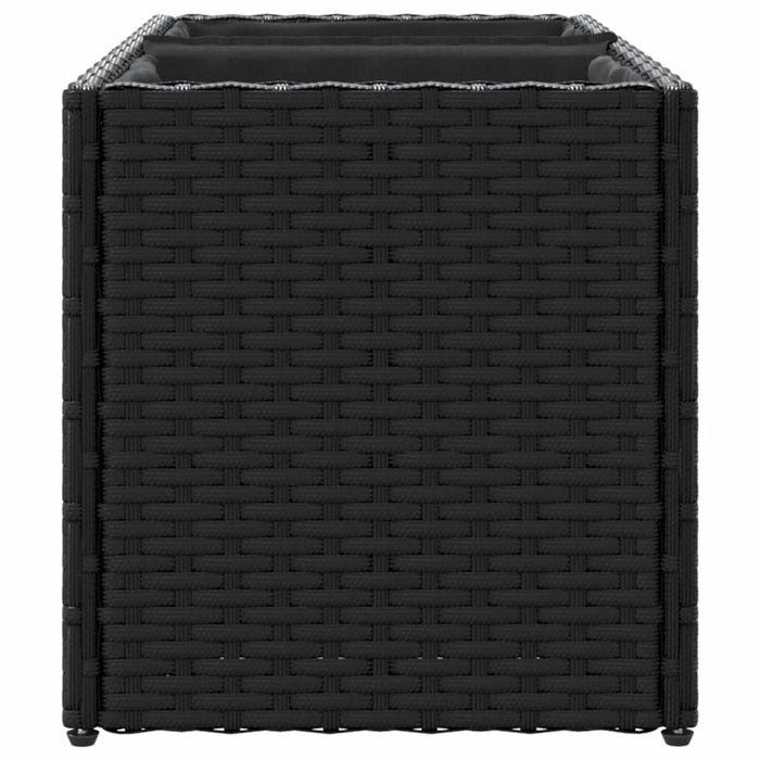 Jardiniere grădină 2 ghivece 2 buc. negru 72x30x32 cm poliratan - WALTI WALTI