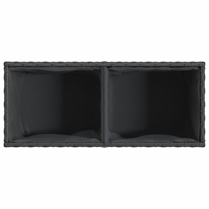Jardiniere grădină 2 ghivece 2 buc. negru 72x30x32 cm poliratan - WALTI WALTI