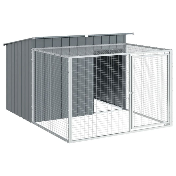 Cușcă de câini cu țarc, antracit 153x194x110 cm oțel galvanizat - WALTI WALTI