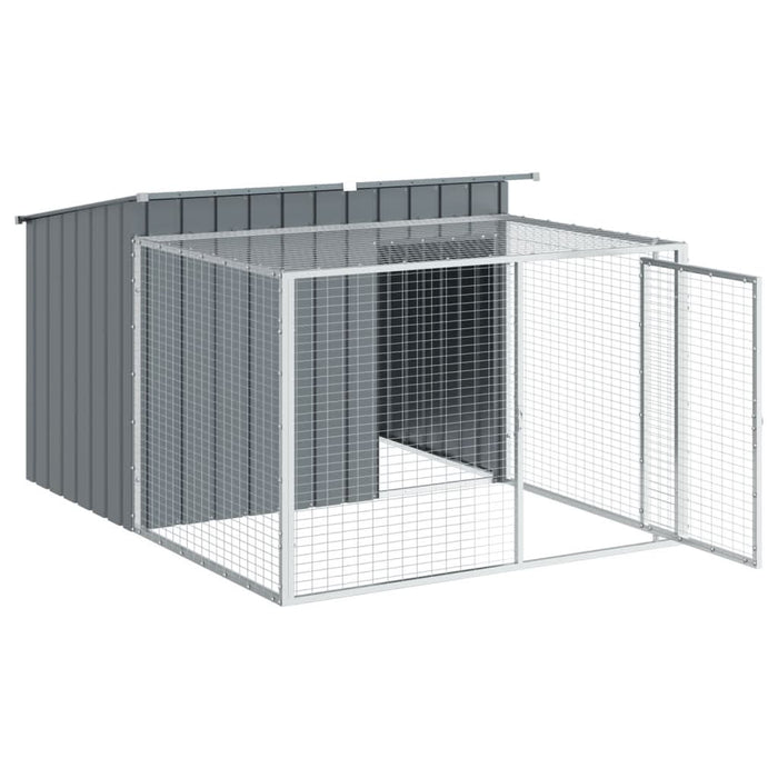 Cușcă de câini cu țarc, antracit 153x194x110 cm oțel galvanizat - WALTI WALTI