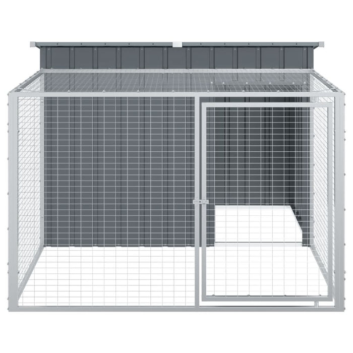 Cușcă de câini cu țarc, antracit 153x194x110 cm oțel galvanizat - WALTI WALTI