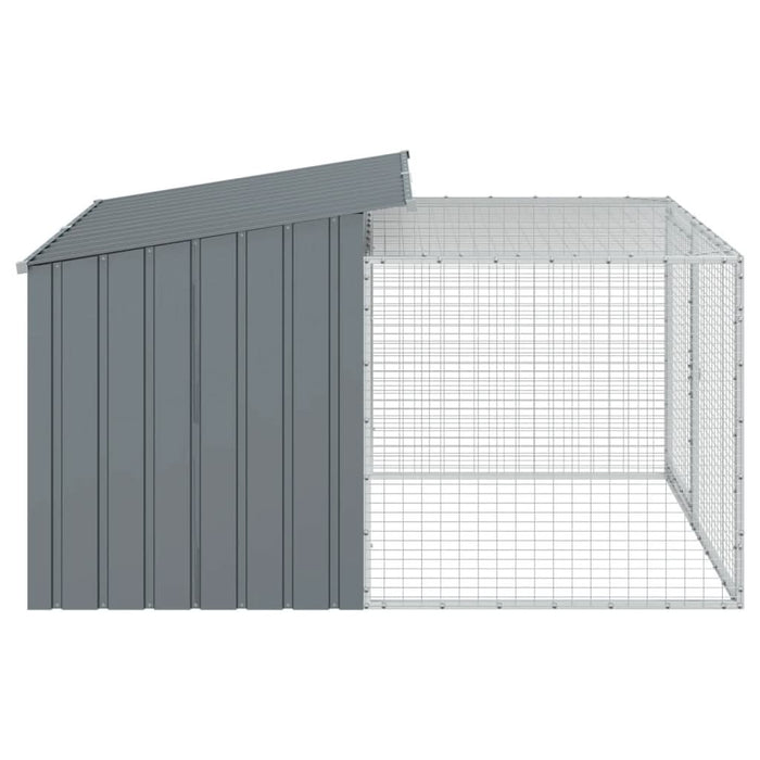 Cușcă de câini cu țarc, antracit 153x194x110 cm oțel galvanizat - WALTI WALTI