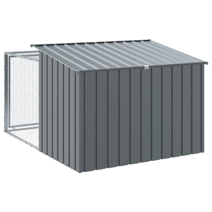 Cușcă de câini cu țarc, antracit 153x194x110 cm oțel galvanizat - WALTI WALTI