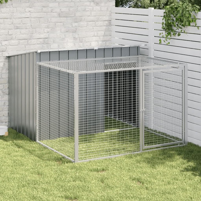 Cușcă de câini cu țarc, antracit 153x194x110 cm oțel galvanizat - WALTI WALTI