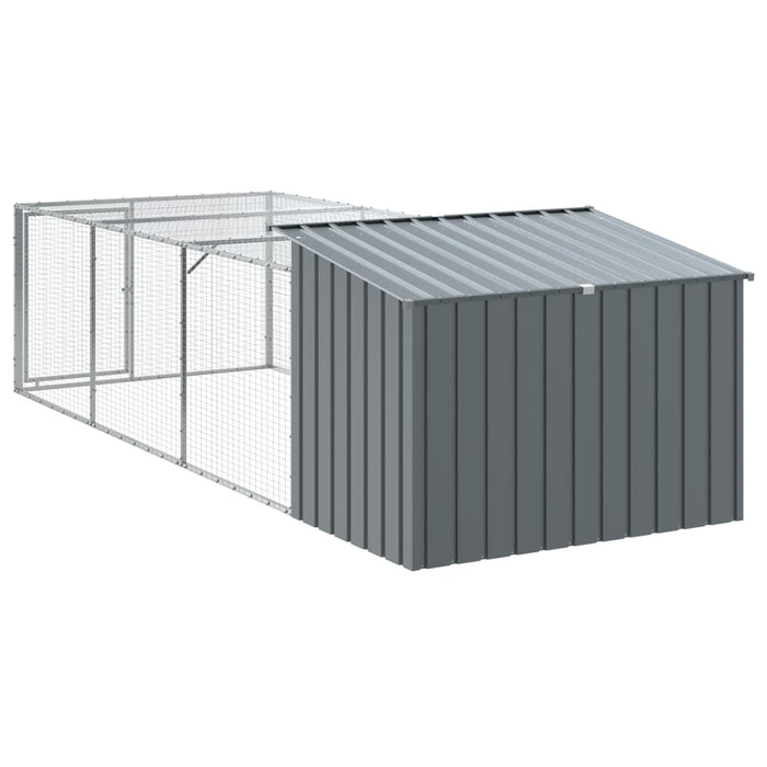 Cușcă câine cu țarc antracit 153x396x110 cm oțel galvanizat - WALTI WALTI