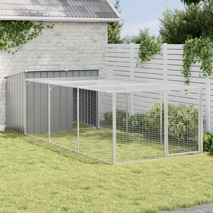 Cușcă câine cu țarc antracit 153x396x110 cm oțel galvanizat - WALTI WALTI