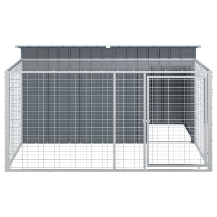 Cușcă câine cu țarc antracit 197x194x110 cm oțel galvanizat - WALTI WALTI