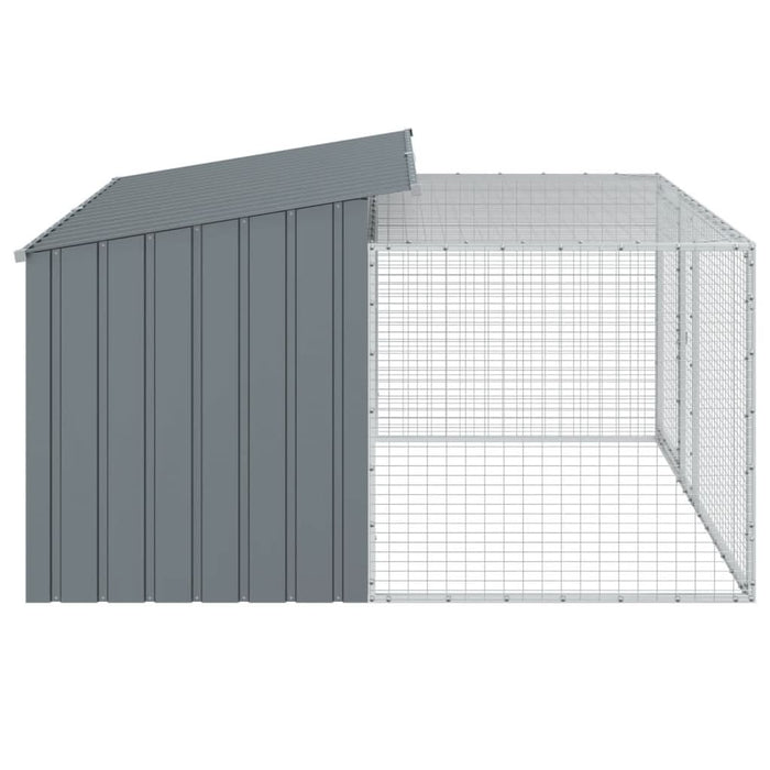 Cușcă câine cu țarc antracit 197x194x110 cm oțel galvanizat - WALTI WALTI