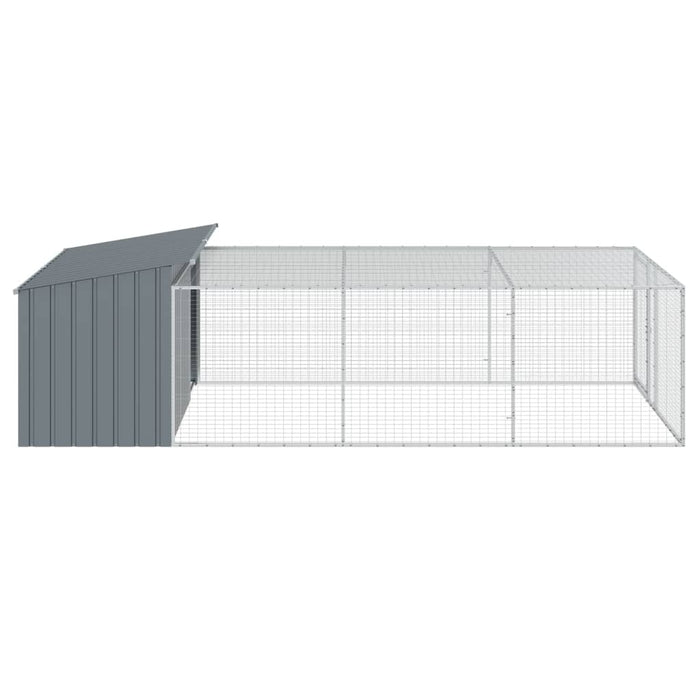 Cușcă câine cu țarc antracit 197x396x110 cm oțel galvanizat - WALTI WALTI