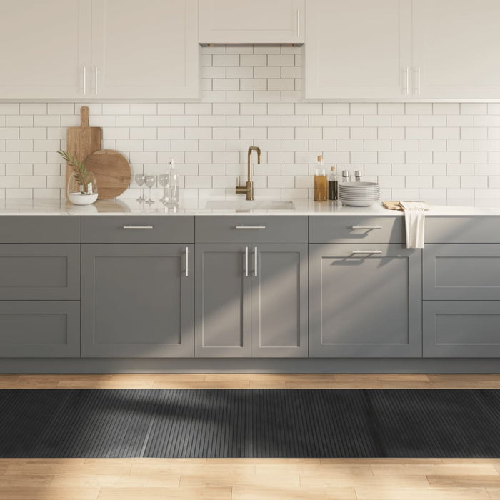 Covor dreptunghiular, gri, 80x400 cm, bambus WALTI