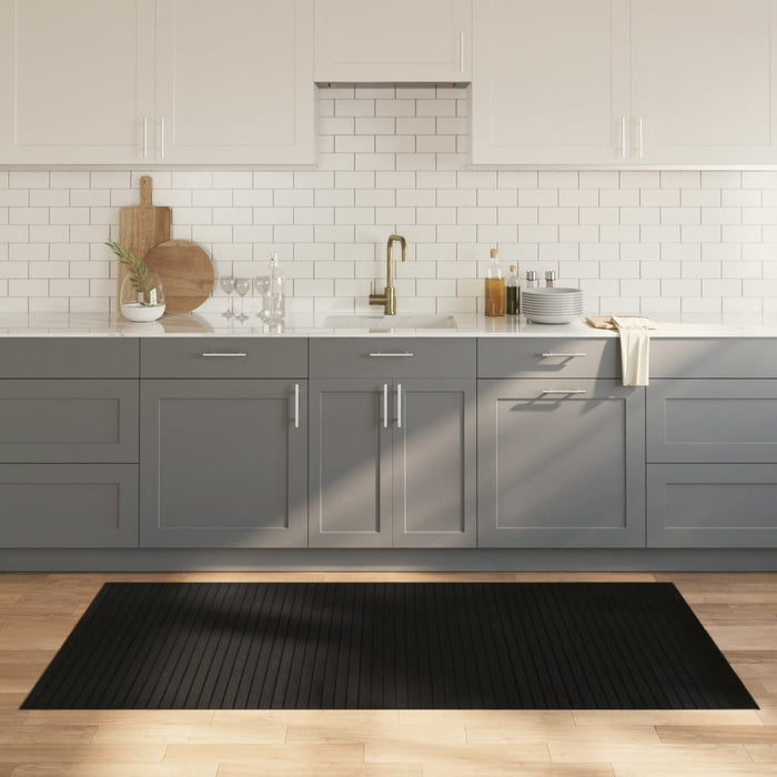 Covor dreptunghiular, negru, 100x200 cm, bambus - WALTI WALTI