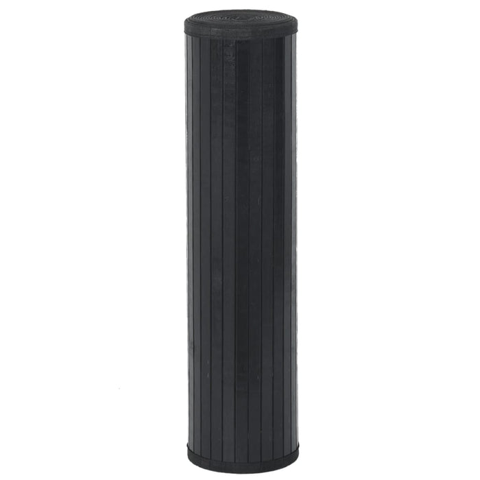 Covor dreptunghiular, negru, 70x100 cm, bambus WALTI