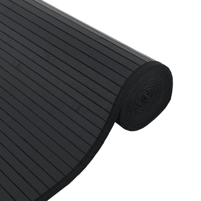 Covor dreptunghiular, negru, 70x100 cm, bambus WALTI