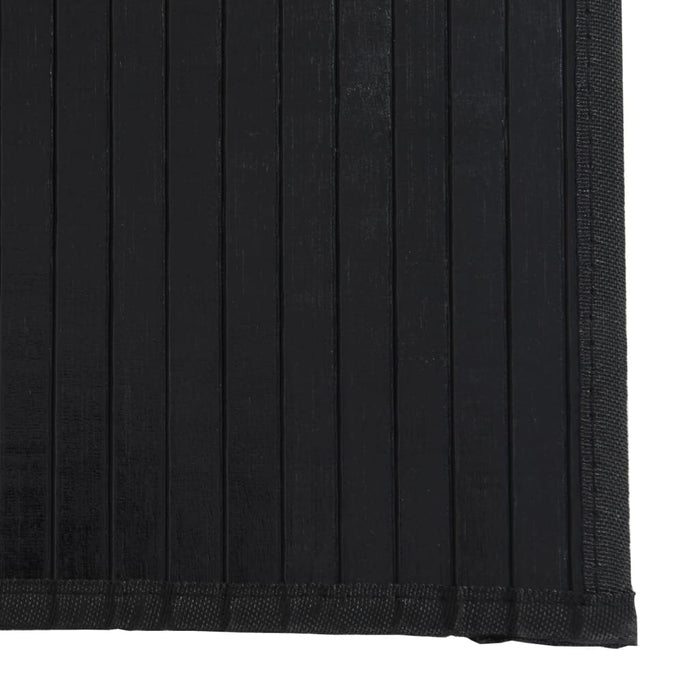 Covor dreptunghiular, negru, 70x100 cm, bambus WALTI