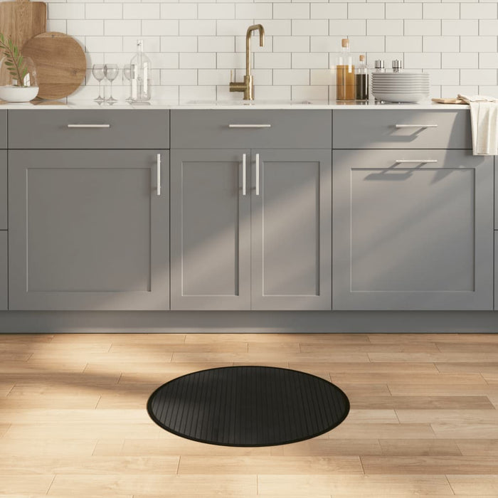 Covor rotund, negru, 60 cm, bambus WALTI