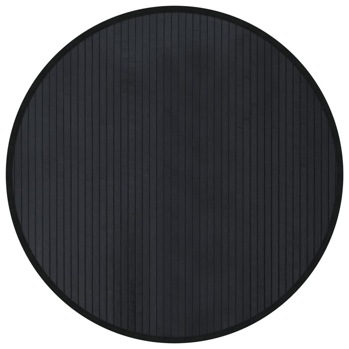 Covor rotund, negru, 80 cm, bambus WALTI