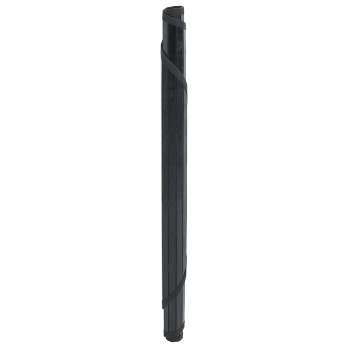 Covor rotund, negru, 80 cm, bambus WALTI
