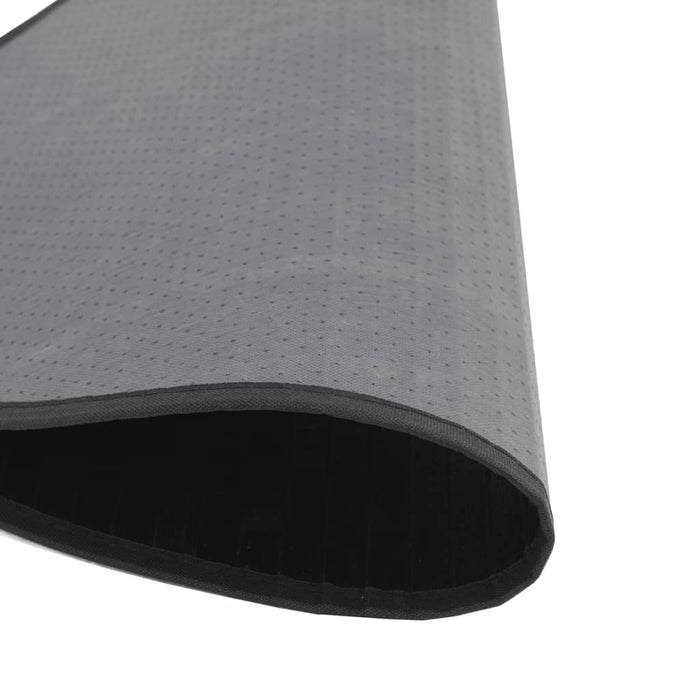 Covor rotund, negru, 80 cm, bambus WALTI