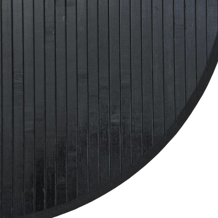 Covor rotund, negru, 80 cm, bambus WALTI