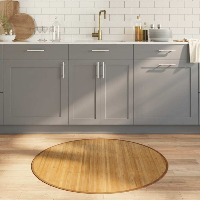 Covor rotund, natural, 100 cm, bambus WALTI