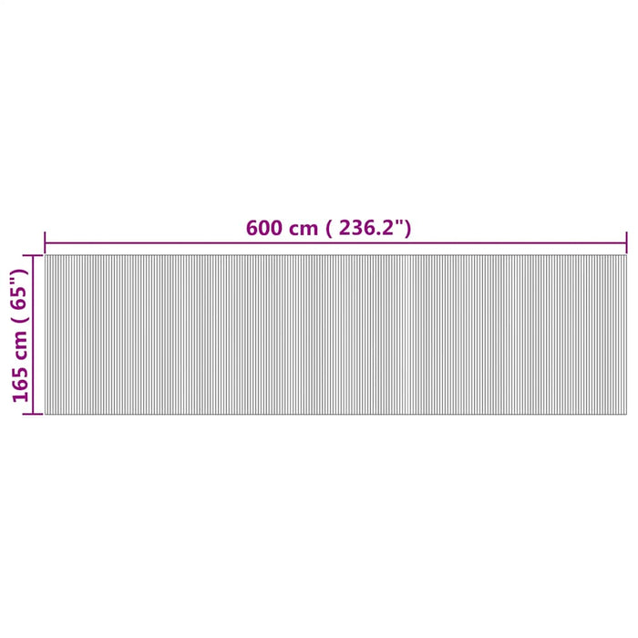 Paravan de cameră, natural, lățime 600 cm, înălțime 165 cm, bambus WALTI