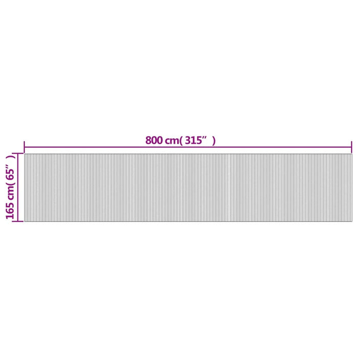 Paravan de cameră, negru, lățime 800 cm, înălțime 165 cm, bambus WALTI