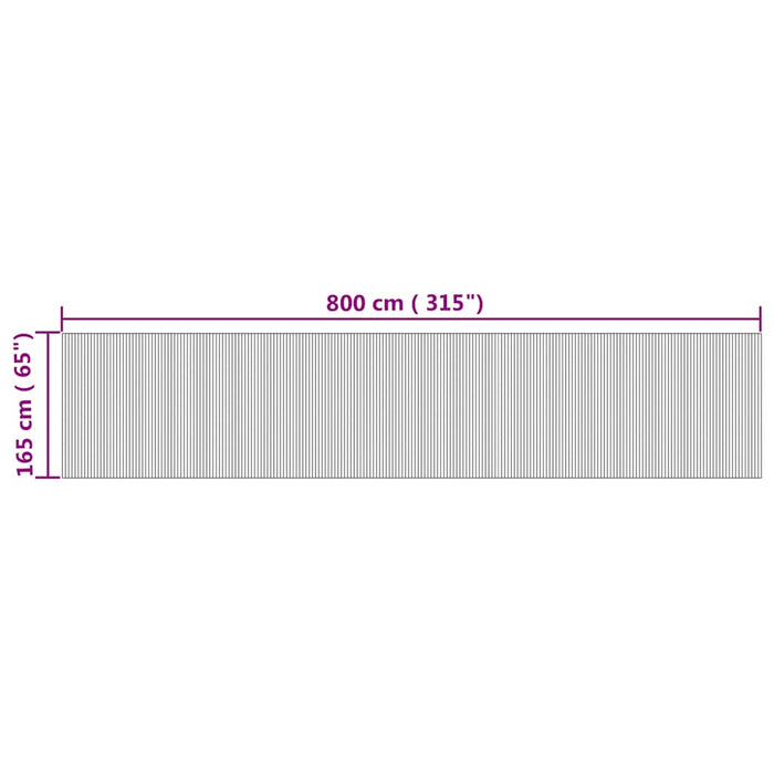 Paravan de cameră, natural, lățime 800 cm, înălțime 165 cm, bambus WALTI