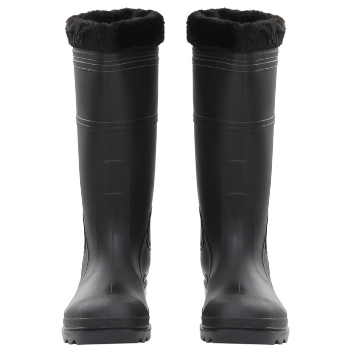 Cizme de ploaie cu șosete detașabile, negru, mărime 46, PVC - WALTI WALTI