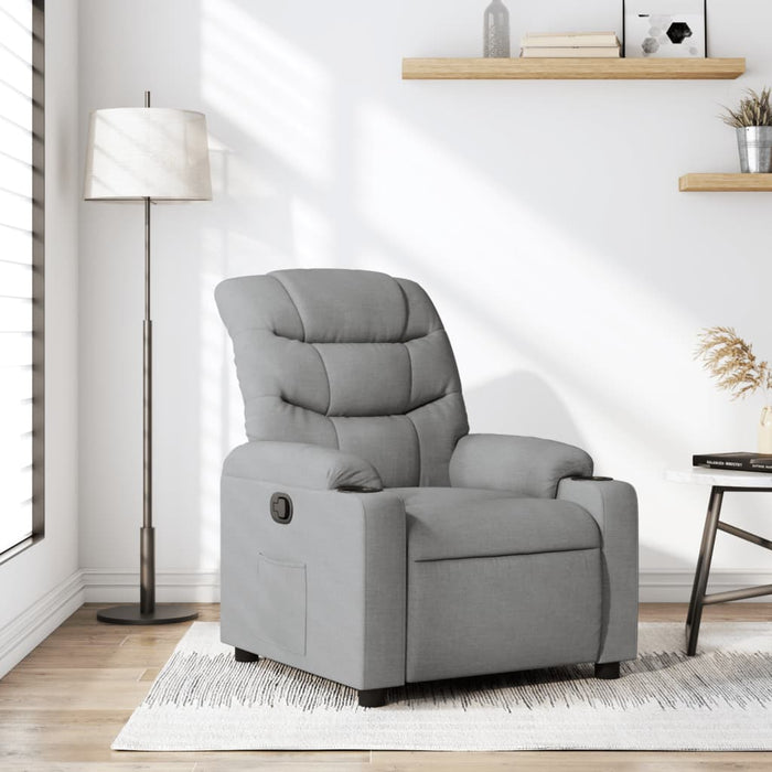 Fotoliu rabatabil, gri deschis, material textil - WALTI WALTI