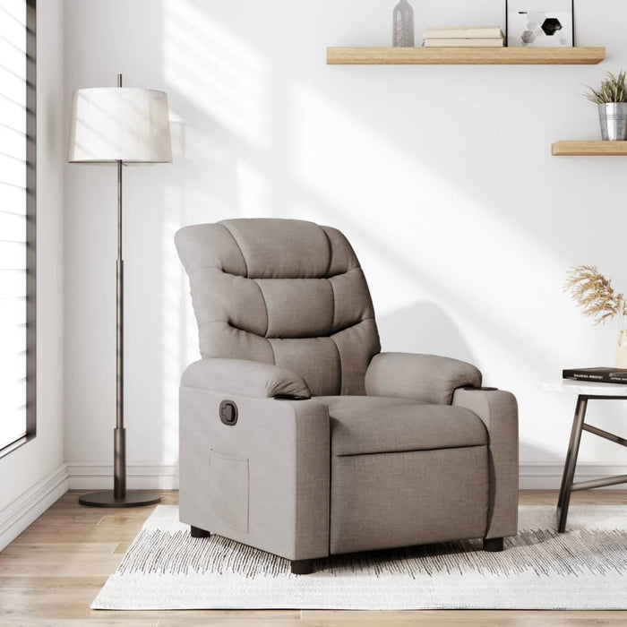 Fotoliu rabatabil, gri taupe, material textil WALTI