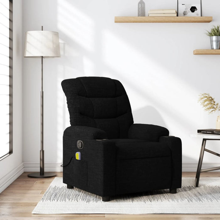 Fotoliu de masaj rabatabil, negru, material textil - WALTI WALTI