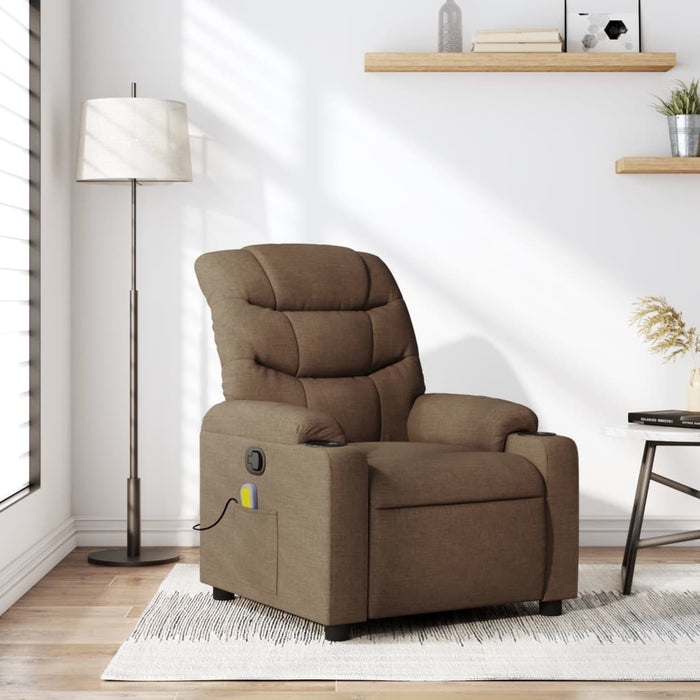 Fotoliu de masaj rabatabil, maro, material textil - WALTI WALTI